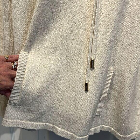 Karl Lagerfeld Paris Cream‎ Cotton Blend Cowl Neck Pullover Sweater Size M/L - Picture 5 of 13